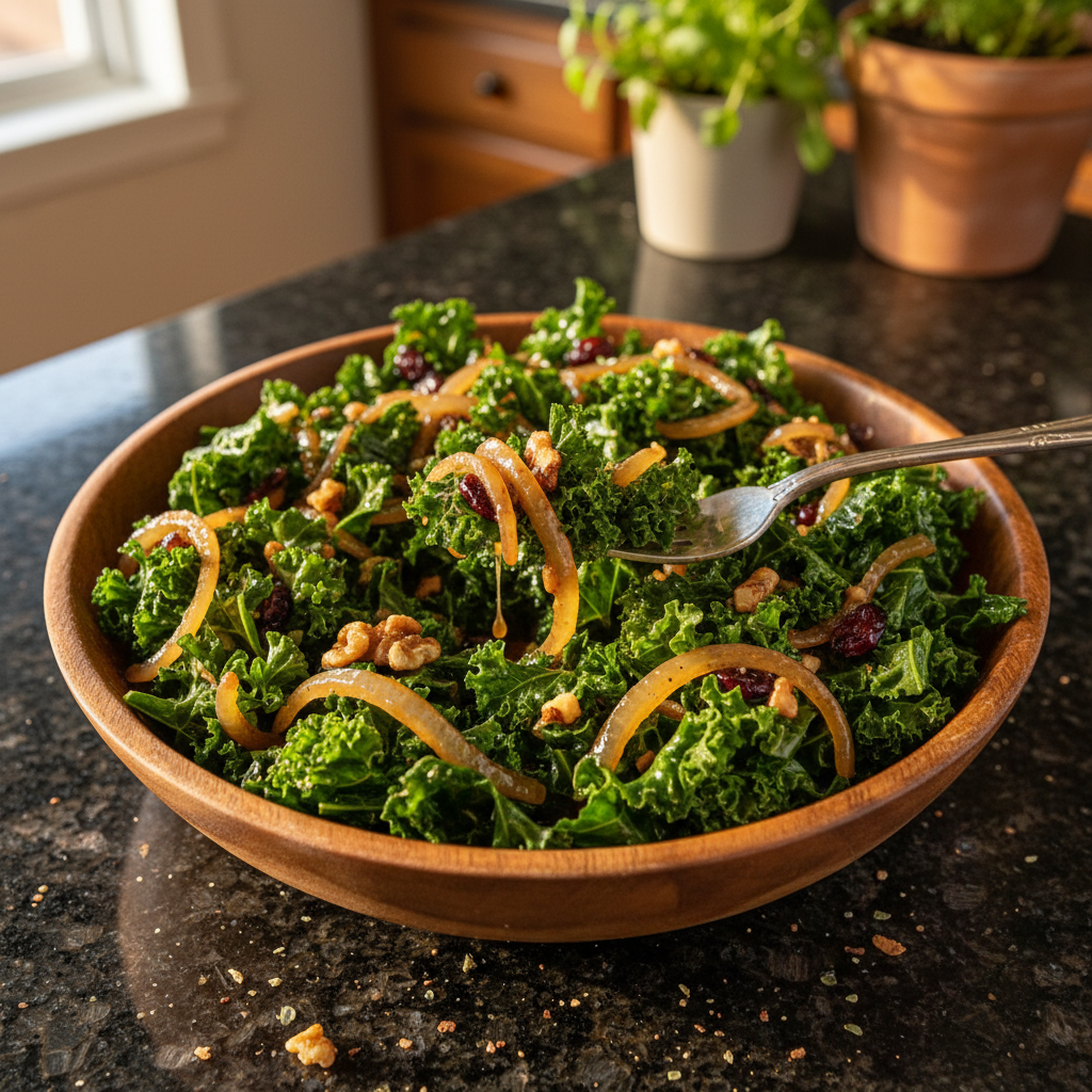Caramelized Onion and Kale Slaw