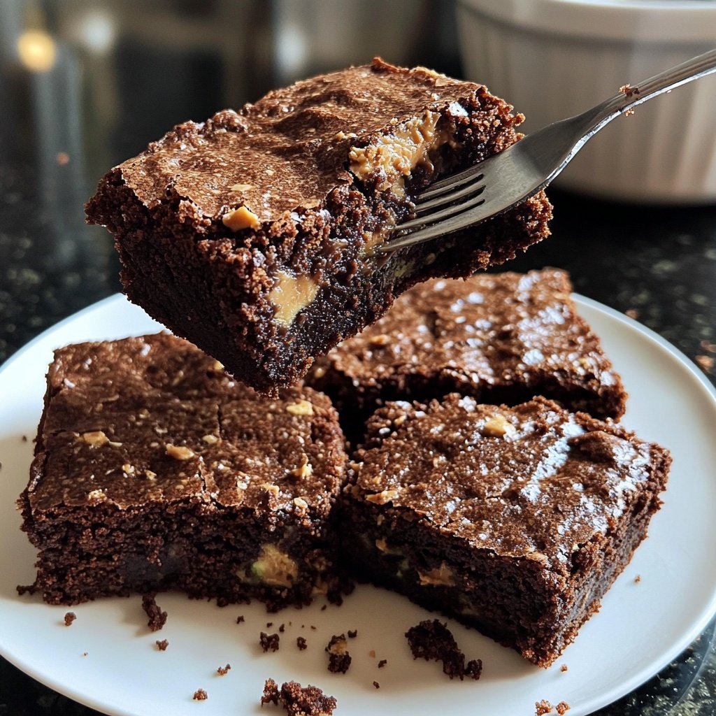 Peanut Butter Zucchini Brownies
