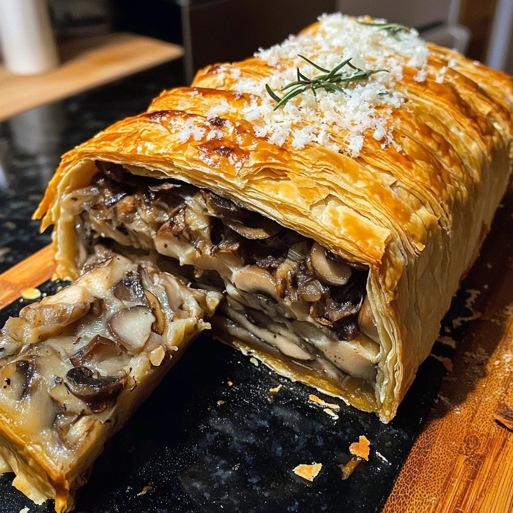 Mushroom Wellington with Rosemary and Pecorino