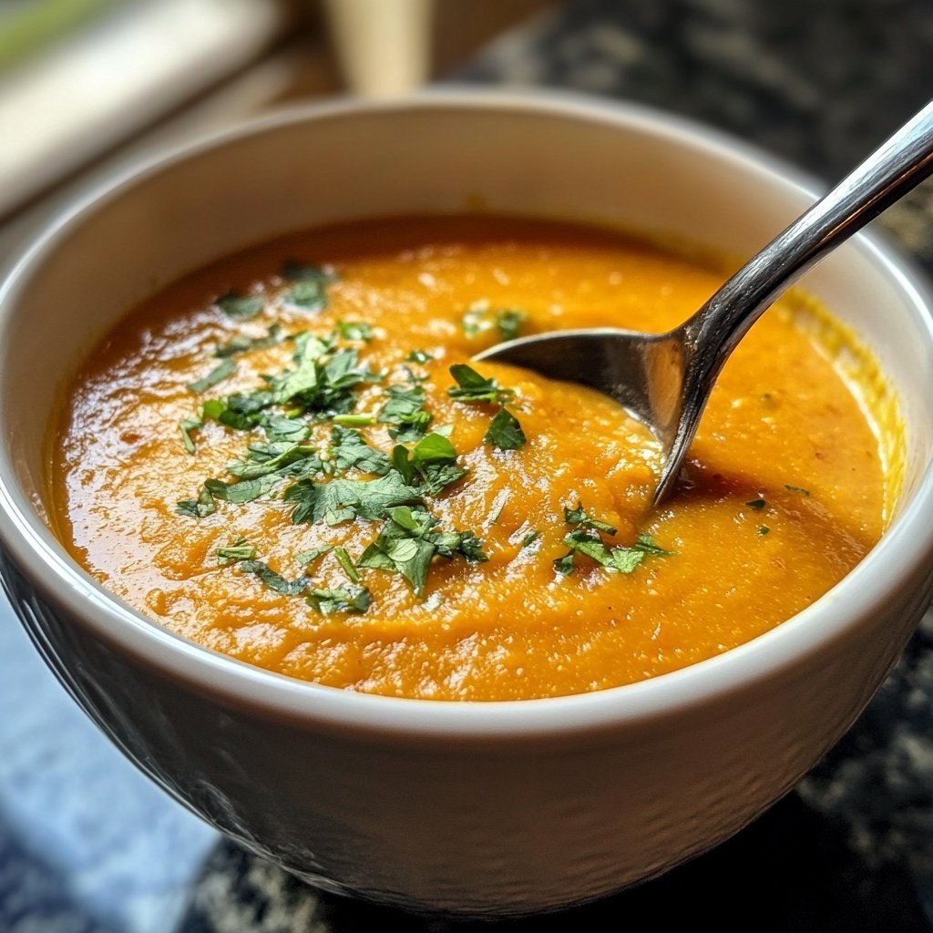 Healthy Vegan Roasted Carrot Soup