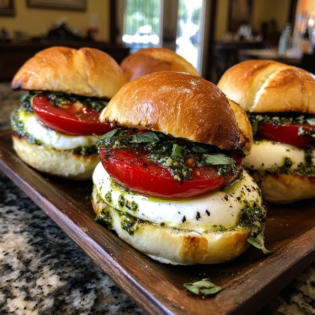 Mini Caprese Sliders with Pesto
