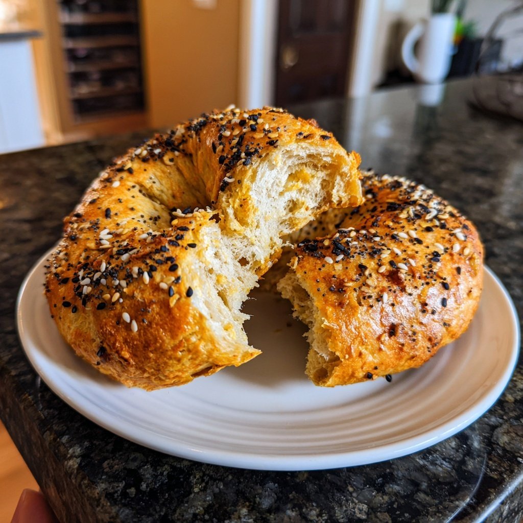Protein Bagels with Everything Bagel Seasoning