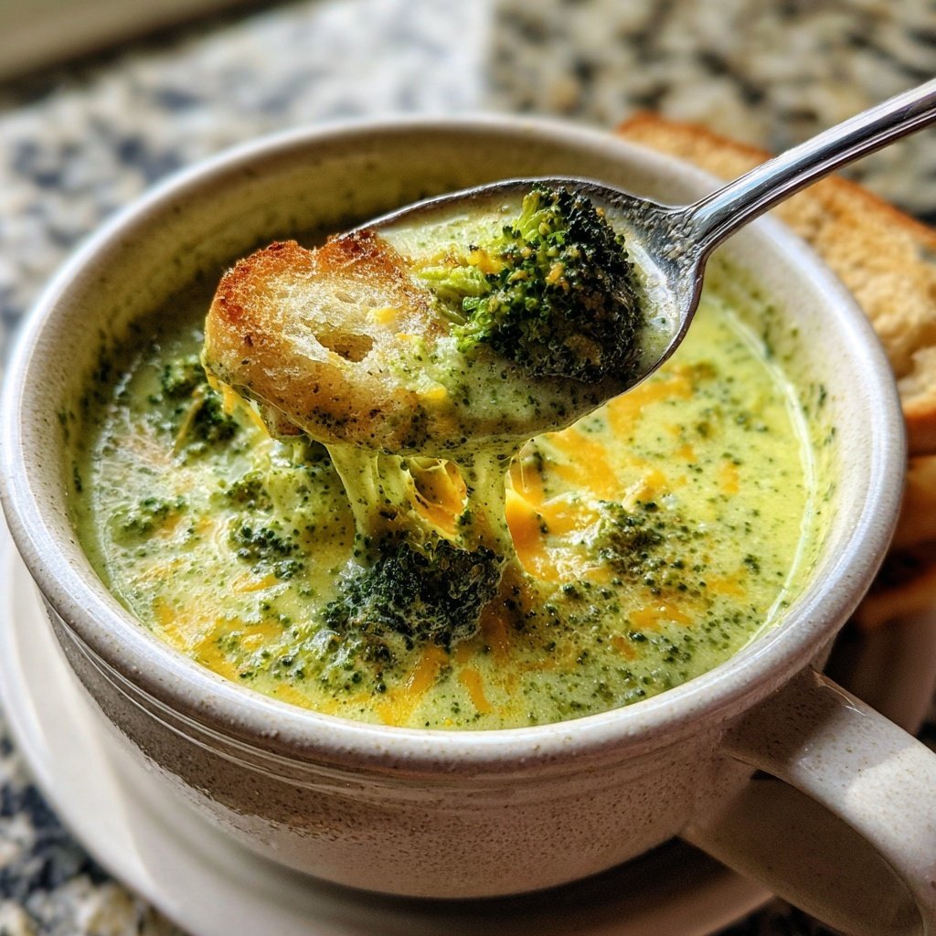 Broccoli Cheddar Lightened Soup