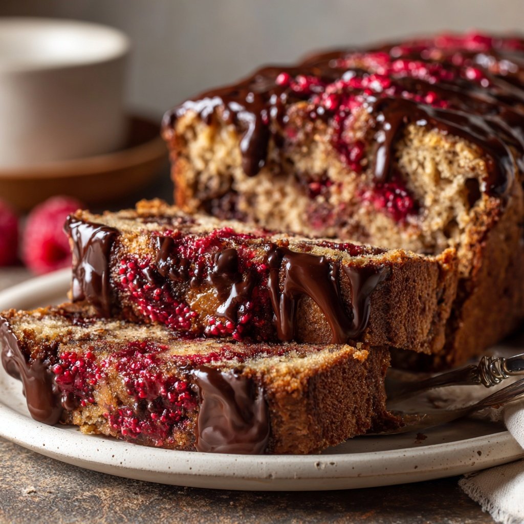 Chocolate Raspberry Banana Cake