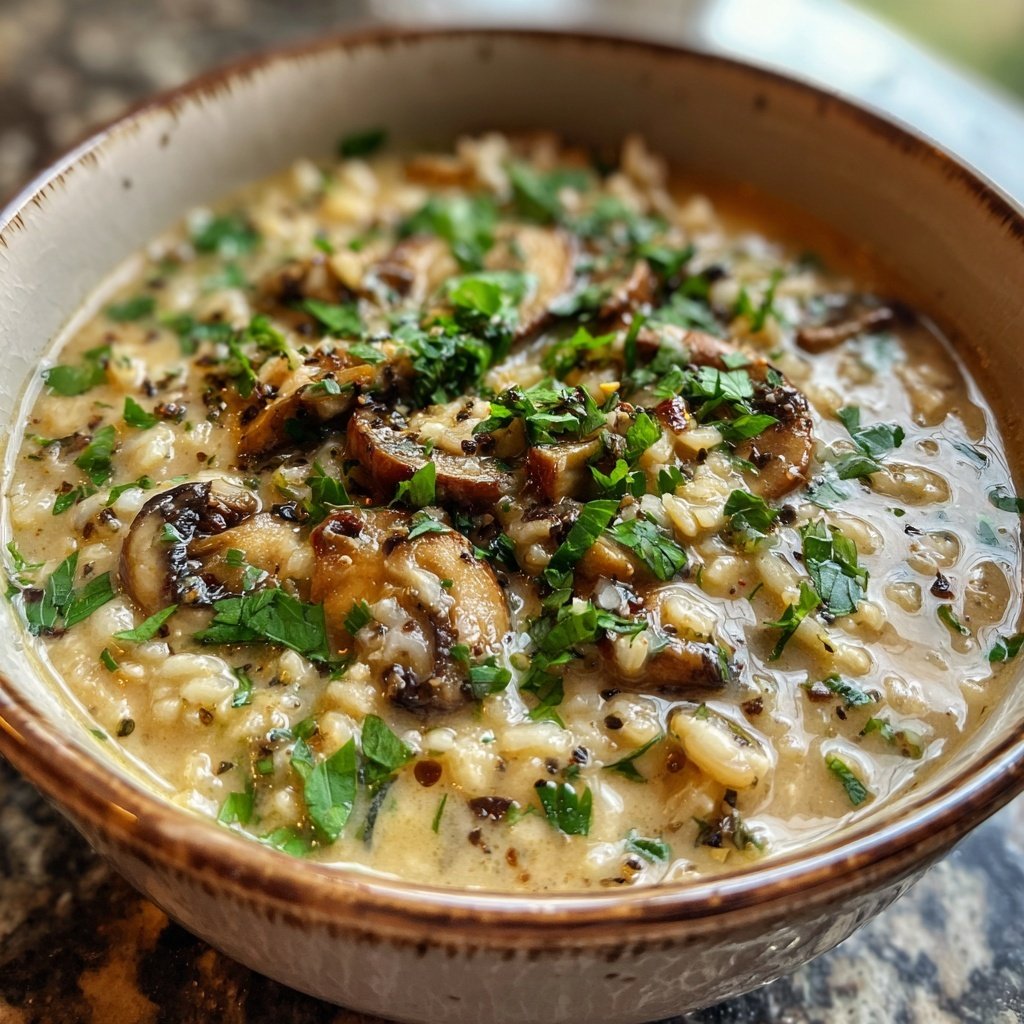 Herbed Mushroom Barley Soup
