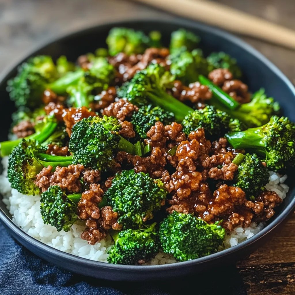Honey Garlic Ground Beef and Broccoli