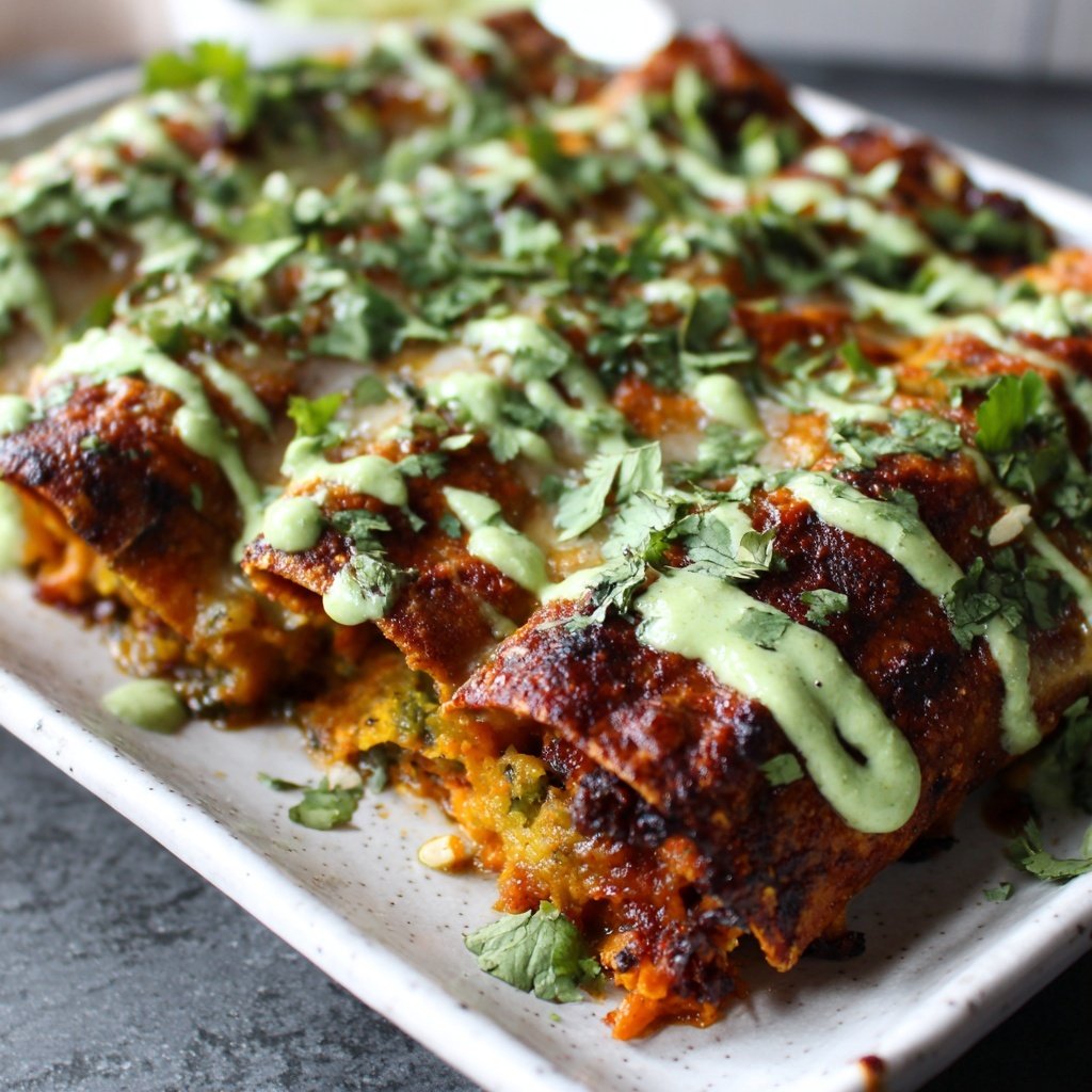 Sweet Potato Black Bean Enchiladas