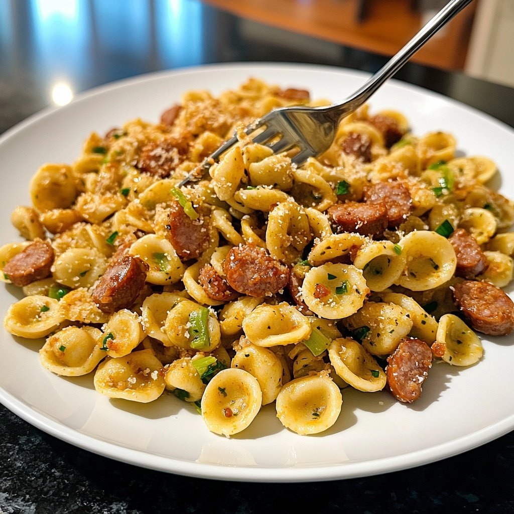 Sausage and Leek Orecchiette