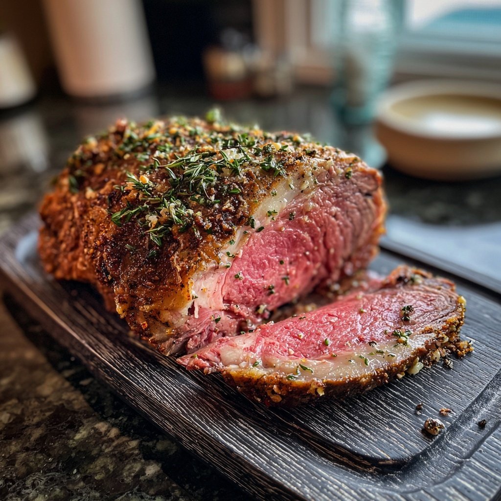 Prime Rib with Garlic Herb Crust