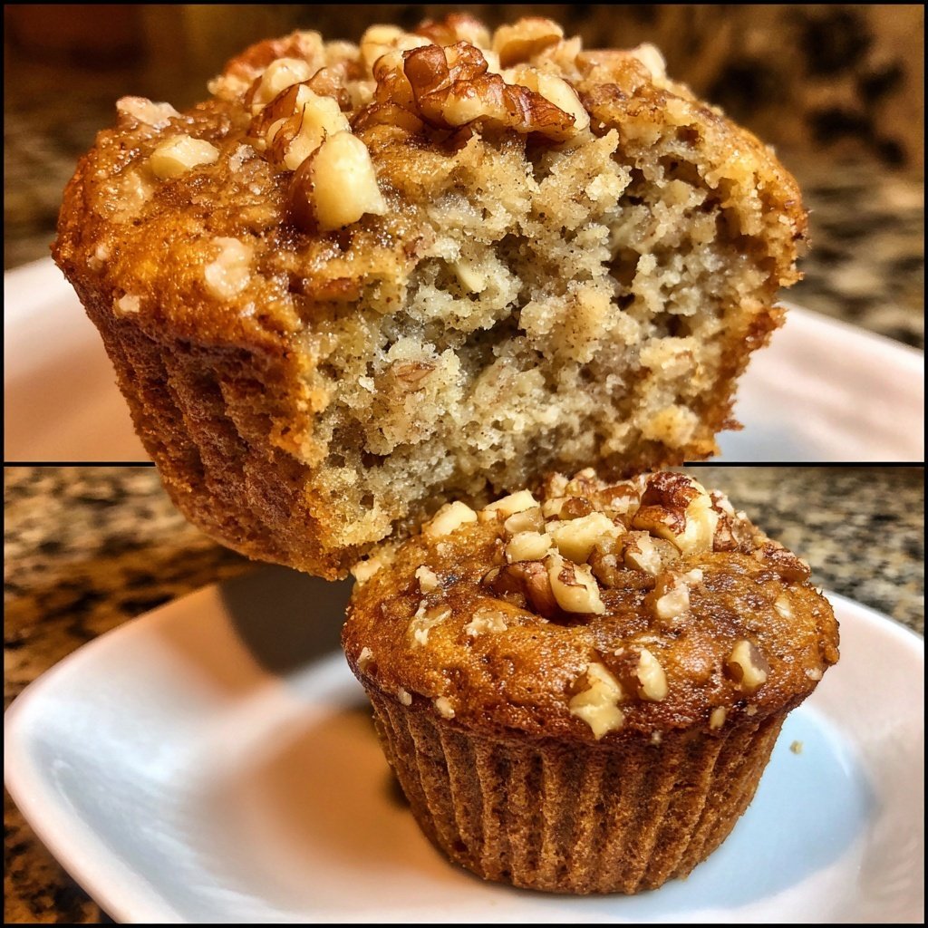 Nutty Banana Oatmeal Muffins