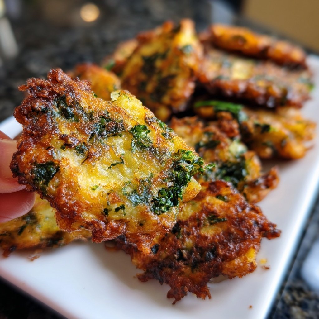 Crispy Potato and Kale Fritters