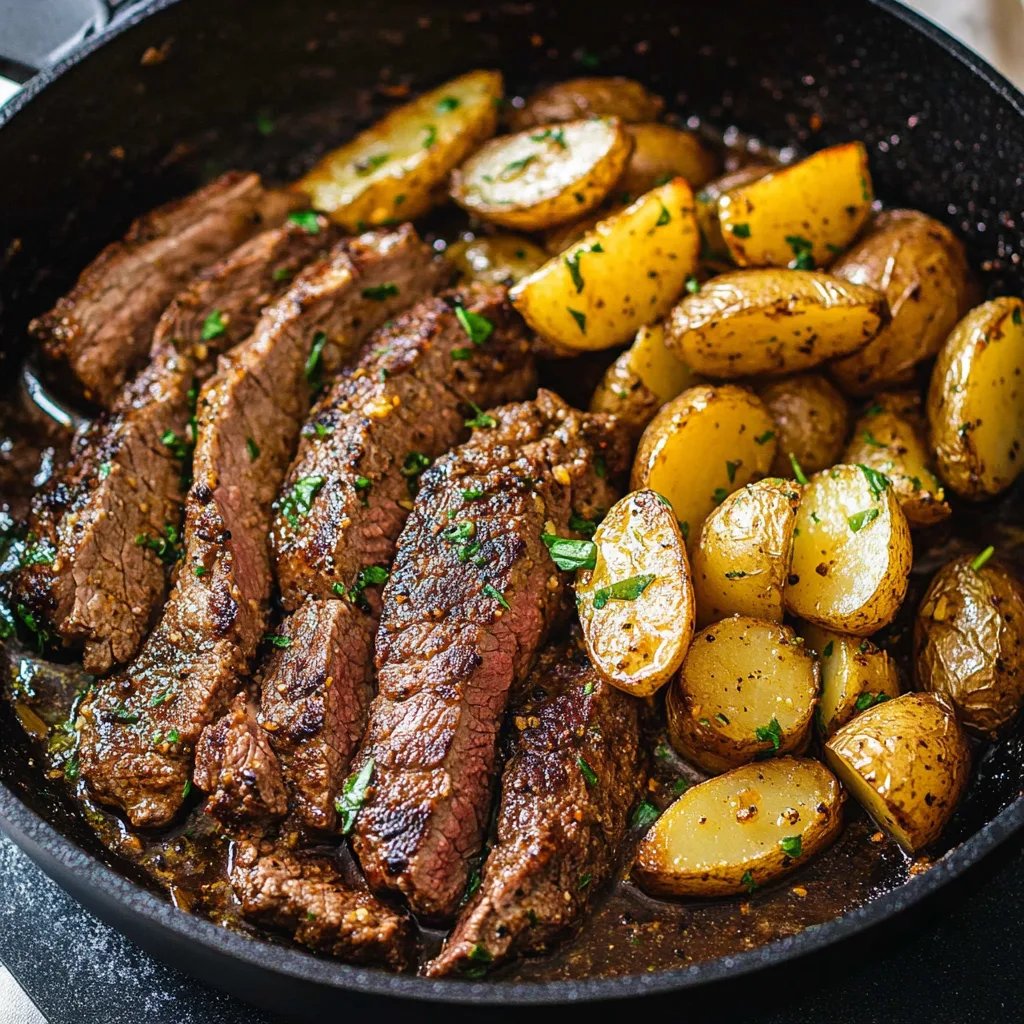 Garlic Butter Steak and Potatoes Skillet