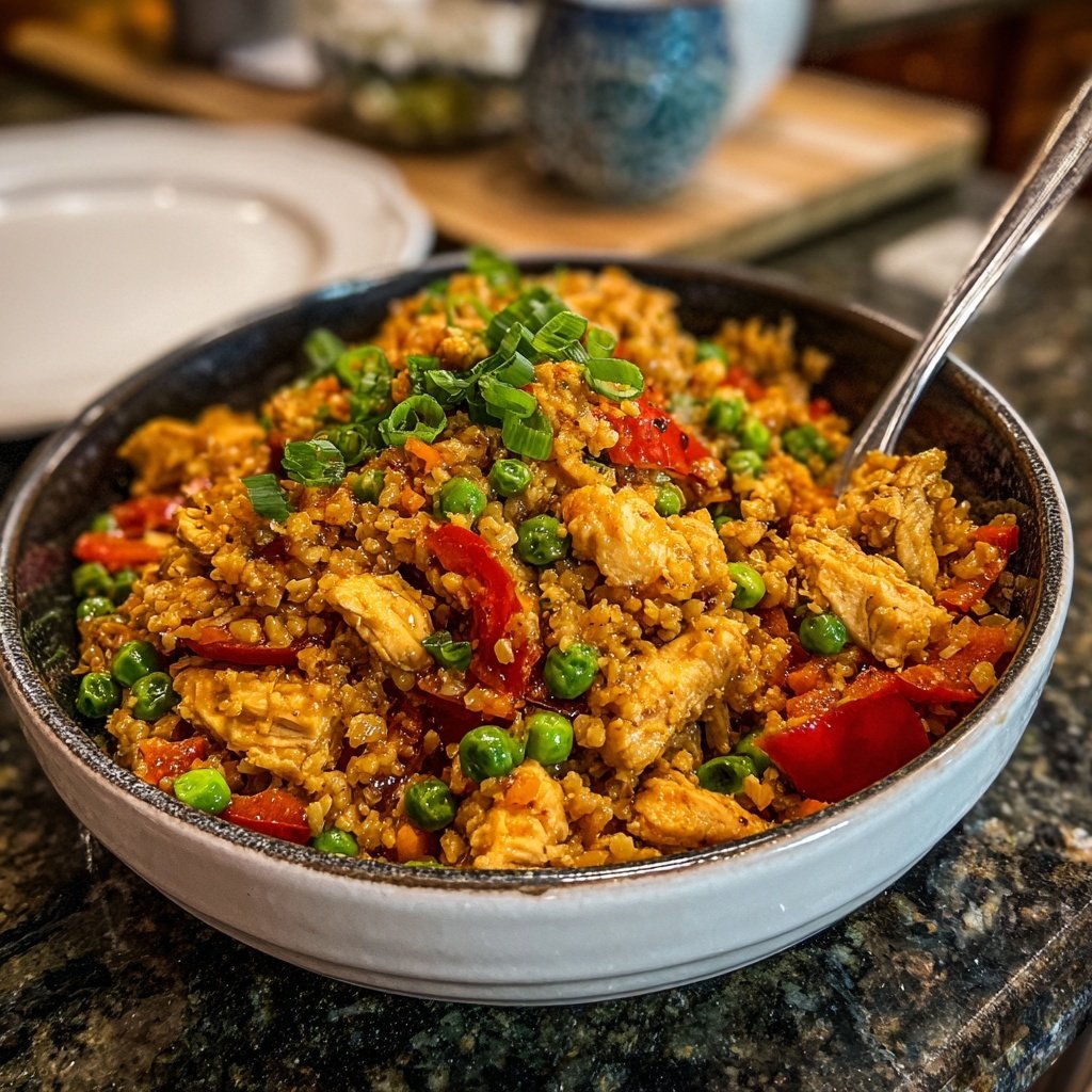 Chicken Veggie Brown Rice Skillet
