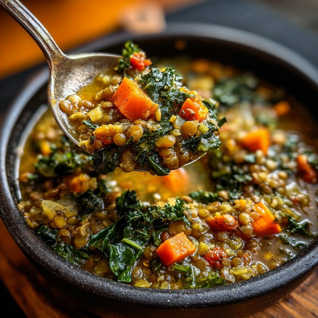 Rustic Kale Lentil Stew