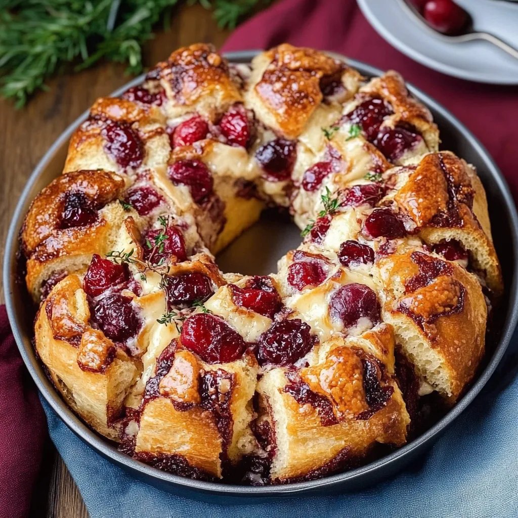 Cranberry and Brie Holiday Pull-Apart Bread