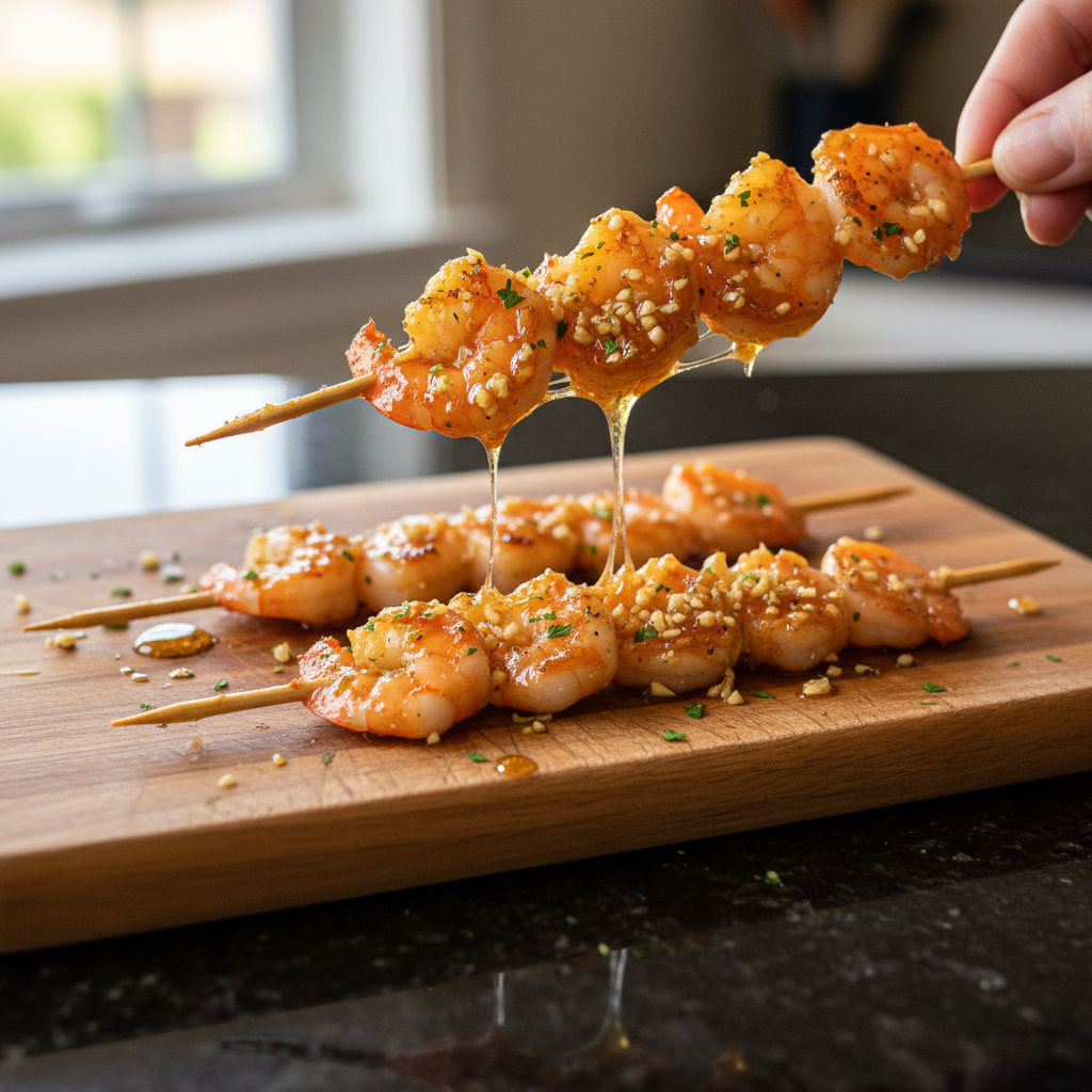 Honey Garlic Shrimp Skewers
