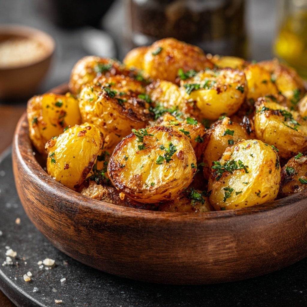 Crispy Airfryer Garlic Potatoes