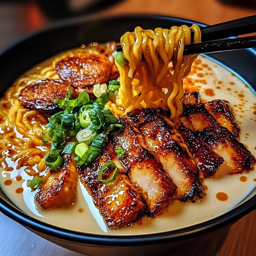 Fiery Chicken Ramen with Creamy Garlic Sauce: An Incredible Ultimate Recipe
