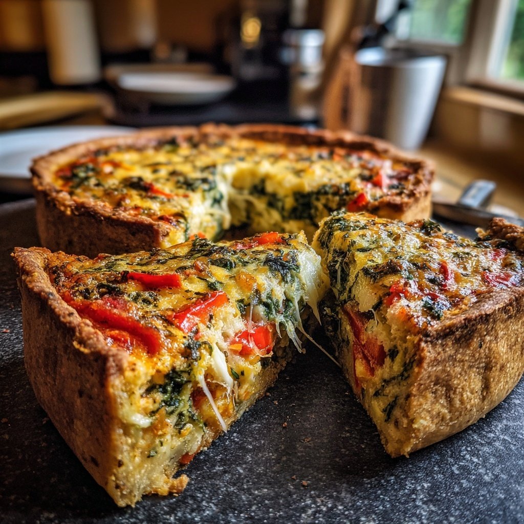 Savory Vegetable Quiche Slices