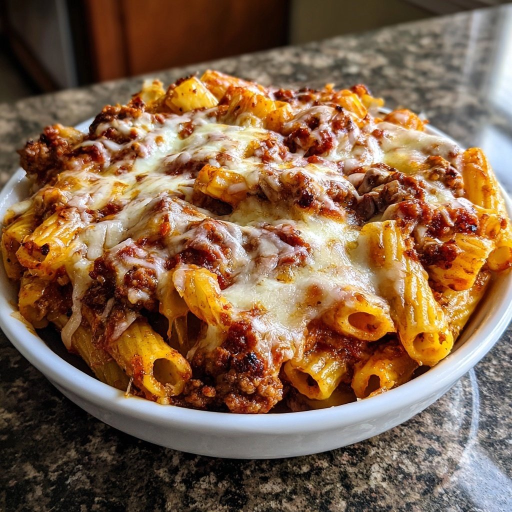 Spicy Sausage Rigatoni Bake