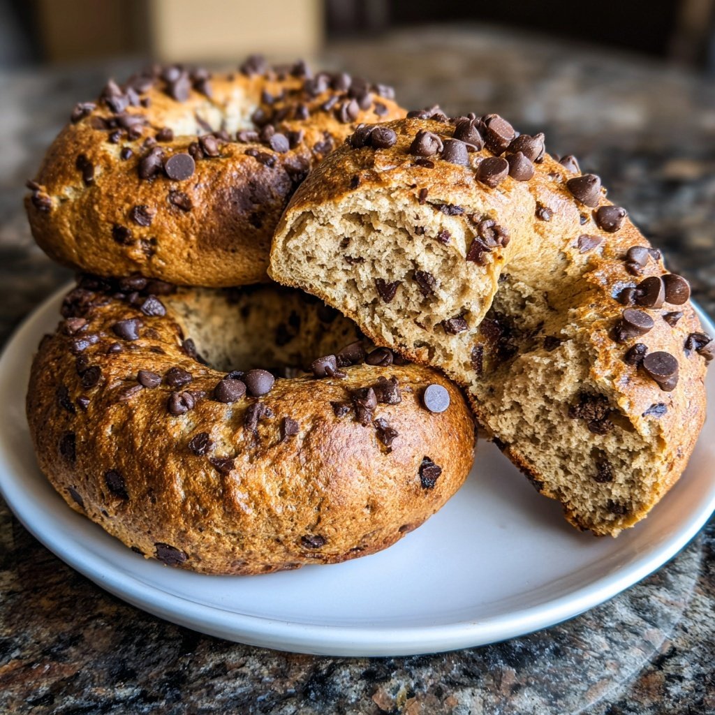 Protein Bagels with Chocolate Chip Mix In