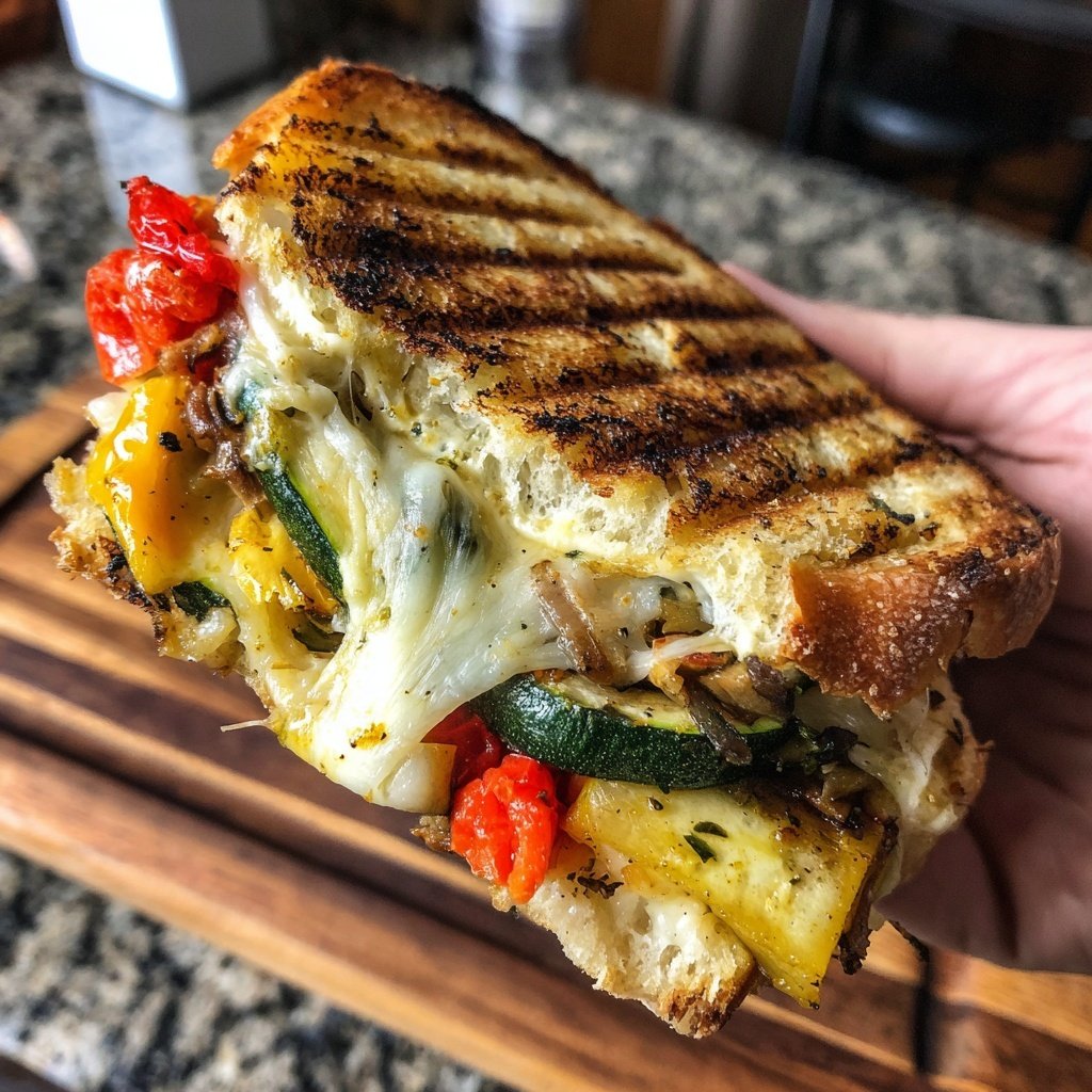 Roasted Vegetable Panini Sandwich