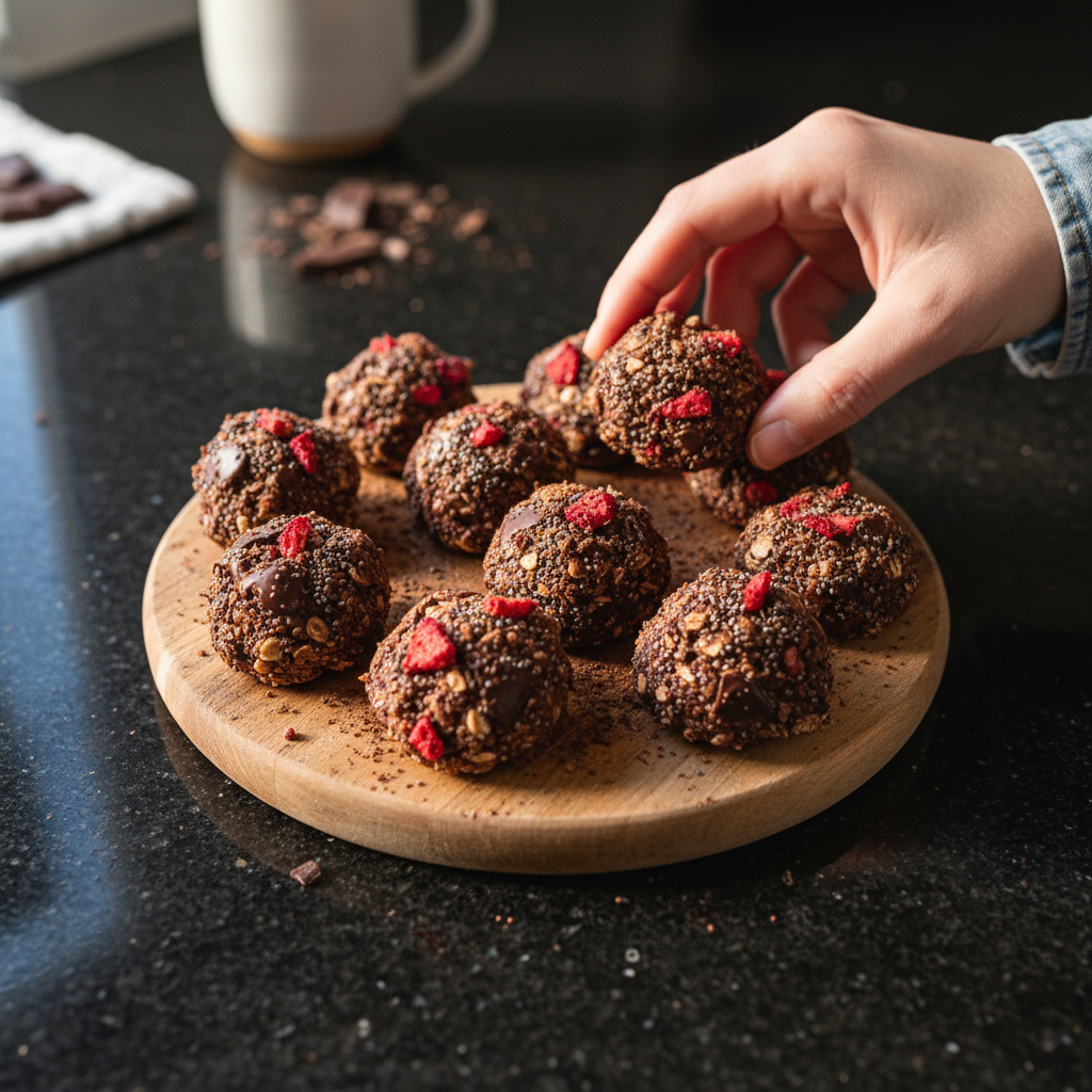 Chocolate Strawberry Energy Bites