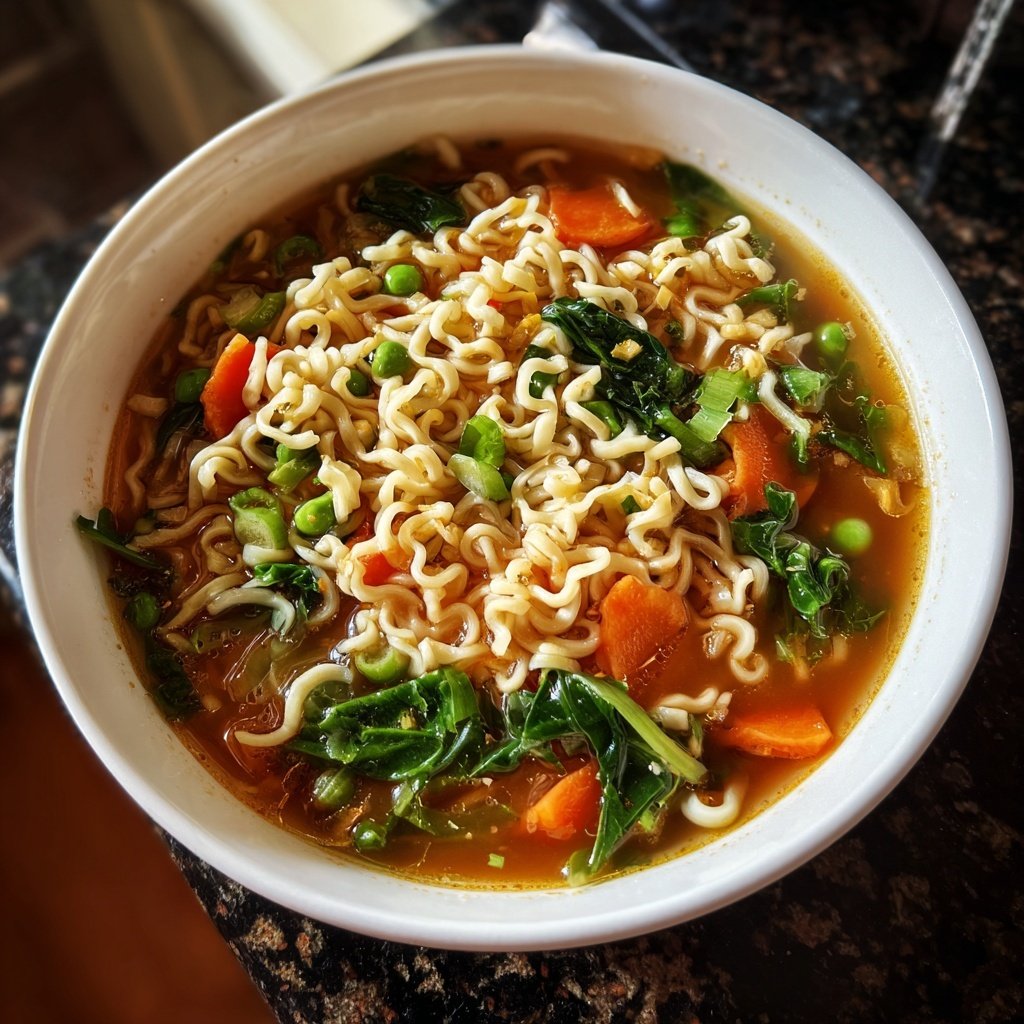 Fast Vegetarian Ramen with Fresh Ginger