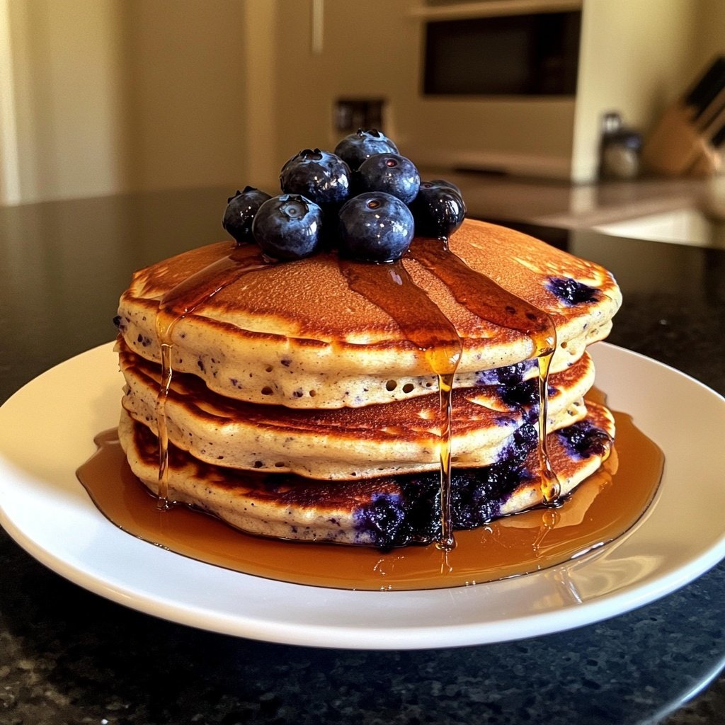 Fluffy Blueberry Pancakes