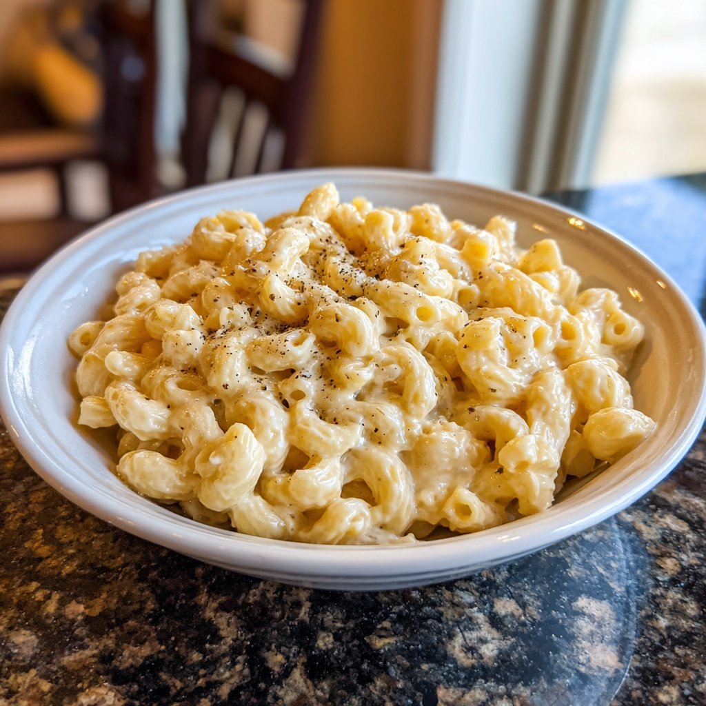 Creamy Garlicky Alfredo Ditalini Pasta