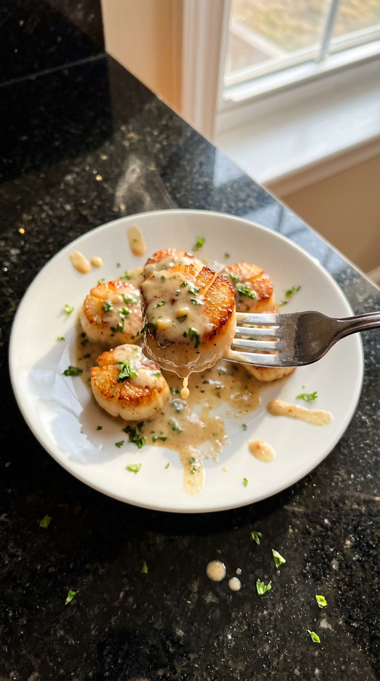 Sizzling Scallops with Coconut Cream