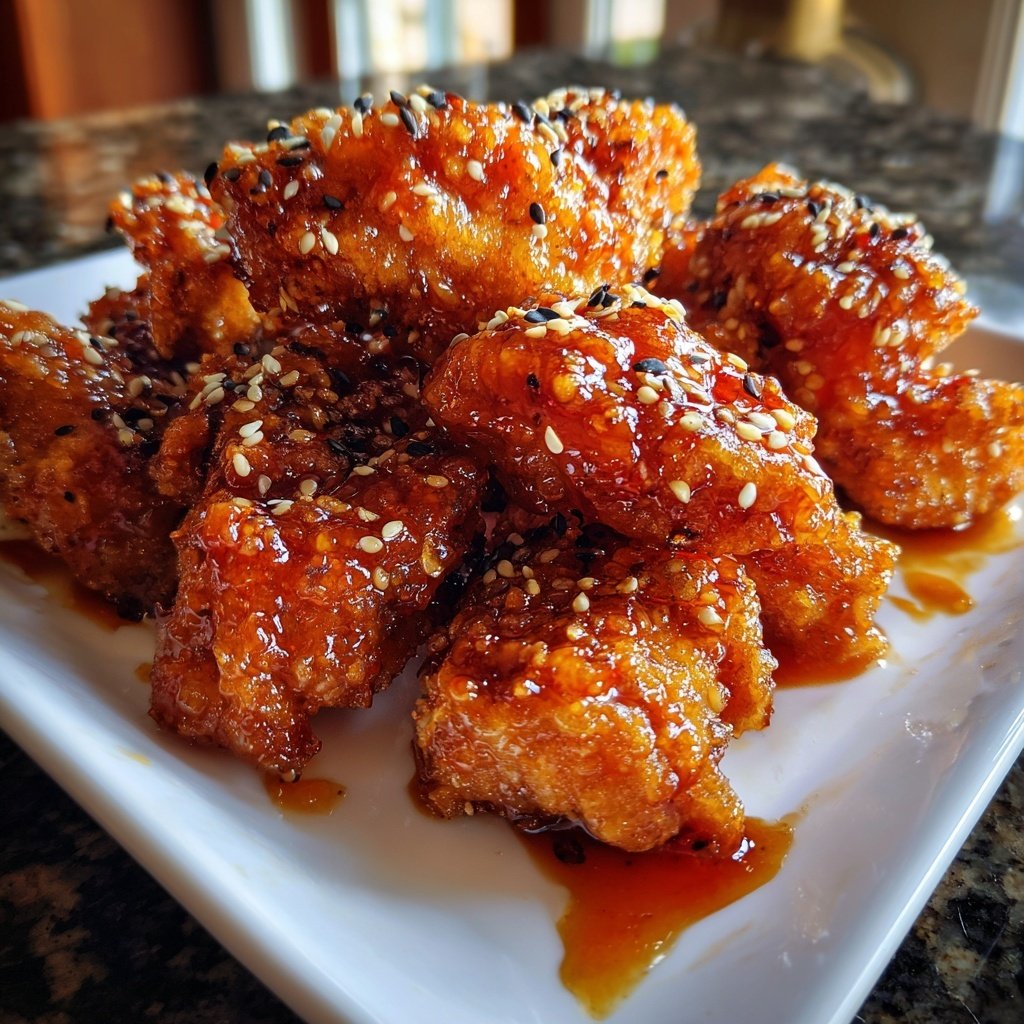 Air Fryer Orange Chicken Glazed