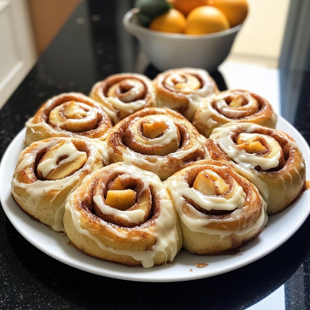Apple Cinnamon Rolls with Cream Cheese Frosting